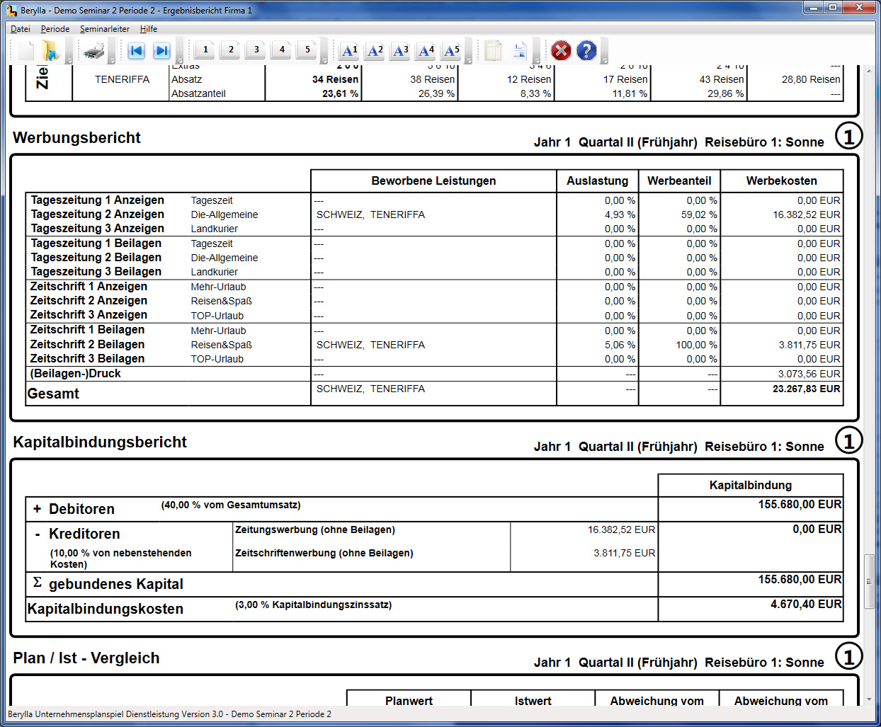 Screenshot Berylla - Werbungsbericht